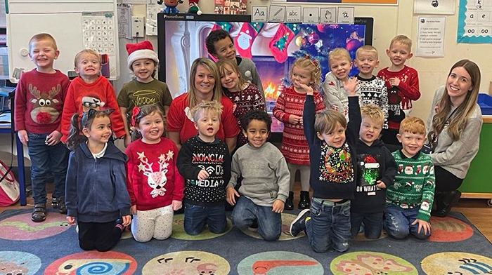 Cosy Christmas jumpers and sharing festive stories