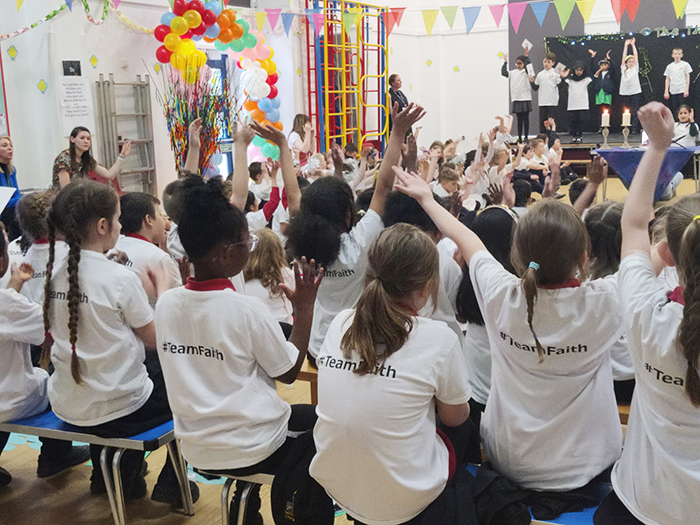 Together in faith and unity for the Spring Worship event hosted by South Wilford Primary School